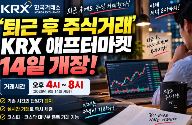 '퇴근 후 주식거래' 시대 열린다…KRX 애프터마켓 14일 개장
