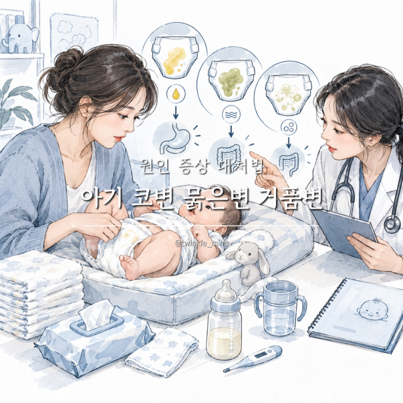 아기 코변 묽은변 거품변 원인 증상 대처하는 방법 정리
