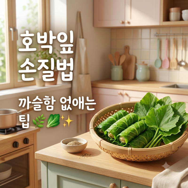 호박잎 손질법, 까슬한 껍질 벗기기부터 세척·찌는 법까지 정리