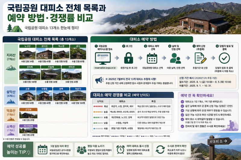 지리산 장터목 대피소 예약 방법과 성공을 위한 필수 체크리스트