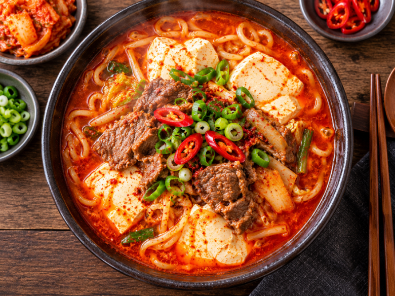 "중식당 불맛 그대로! 집에서 만드는 얼큰 차돌박이 순두부 짬뽕" 레시피 추천!!