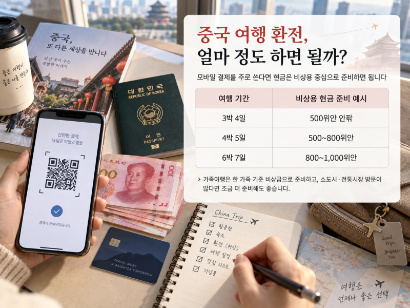 중국 여행 환전 얼마나 해야 할까? 위안화·카드· ATM 현실적인 준비법｜4/12