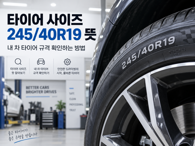 타이어 사이즈 245/40R19 뜻과 내 차 타이어 규격 확인하는 방법