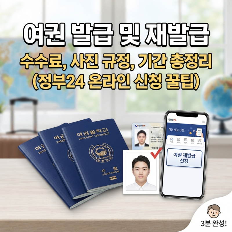 여권 발급 및 재발급 신청 방법, 수수료, 사진 규정, 기간 총정리 (정부24)