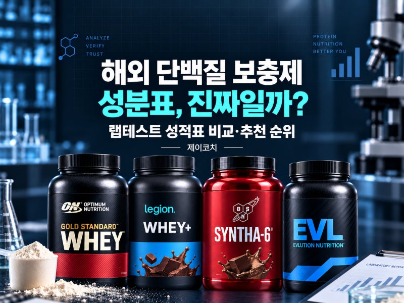 해외 단백질 보충제 추천, 성분표 믿어도 될까? 랩 테스트 품질 성적표 추천 단백질 파우더 ....