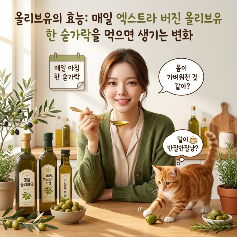 올리브오일 효능, 엑스트라버진 올리브유를 매일 한 스푼씩 먹으면 생기는 변화