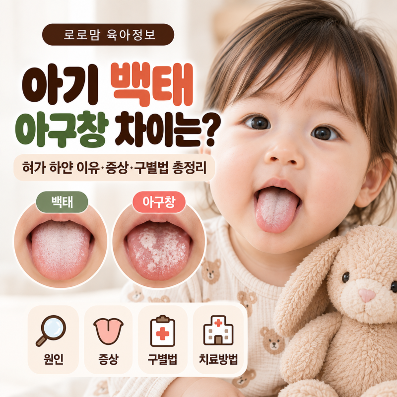 아기 백태 아구창 차이는? 혀가 하얀 이유 증상 총정리