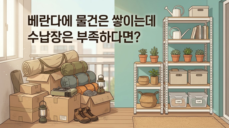 베란다에 물건은 쌓이는데 수납장은 부족하다면?