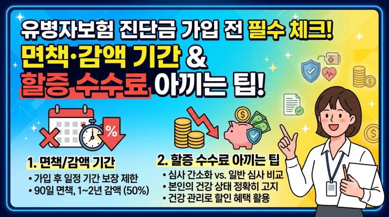 유병자보험 진단금 가입 전 필수 체크! 면책·감액 기간과 할증 수수료 아끼는 팁