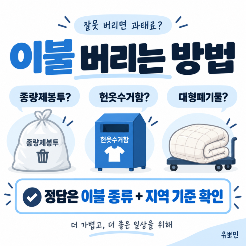 이불 버리는 방법, 종량제봉투? 헌옷수거함? 저도 잘못 알고 있었습니다