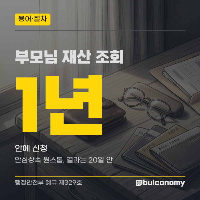 안심상속 원스톱 서비스, 부모님 재산 한 번에 조회하는 순서와 1년 기한