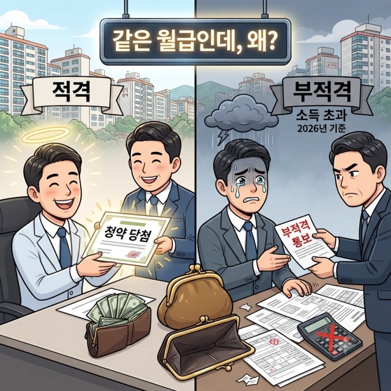 소득초과 청약 부적격, 같은 월급인데 탈락하는 이유와 살릴 수 있는 예외 2026