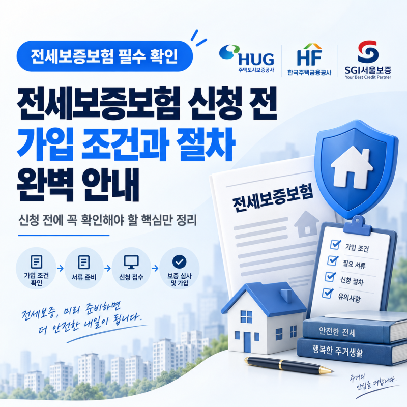 전세보증보험 신청 전 필수 확인, 가입 조건과 절차 완벽 안내