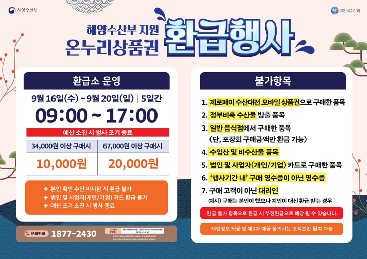 노량진수산시장 온누리상품권 환급 공구