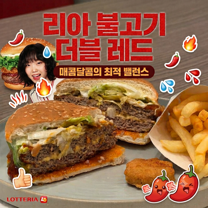 [롯데리아 신메뉴] 맵잘알 주목! 리아 불고기 더블 레드 " 맵찔이 주의~" feat. 악뮤