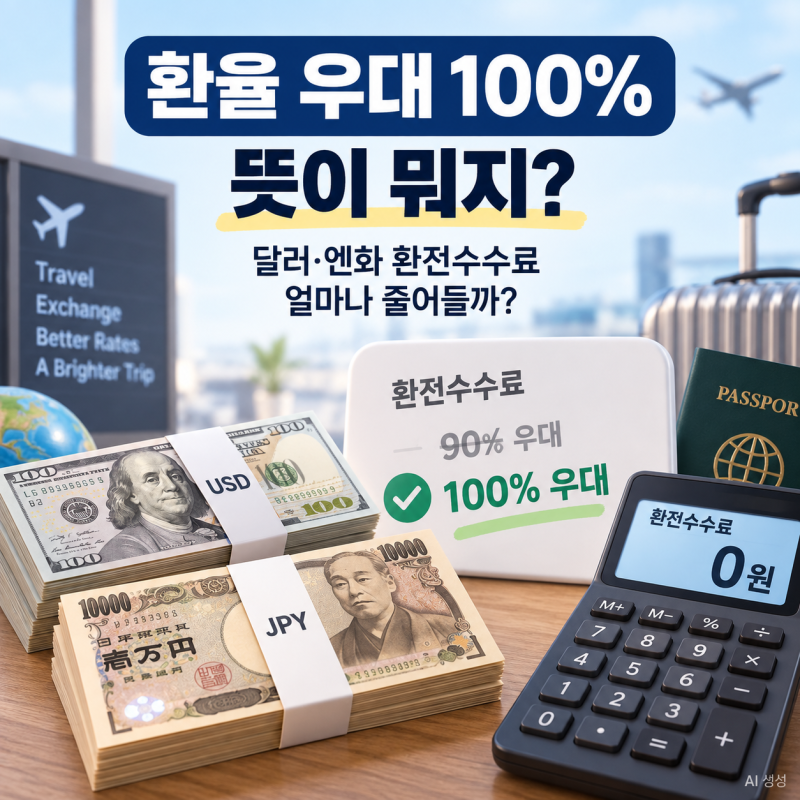 환율 우대 100% 뜻｜달러·엔화 환전수수료 얼마나 줄어들까?