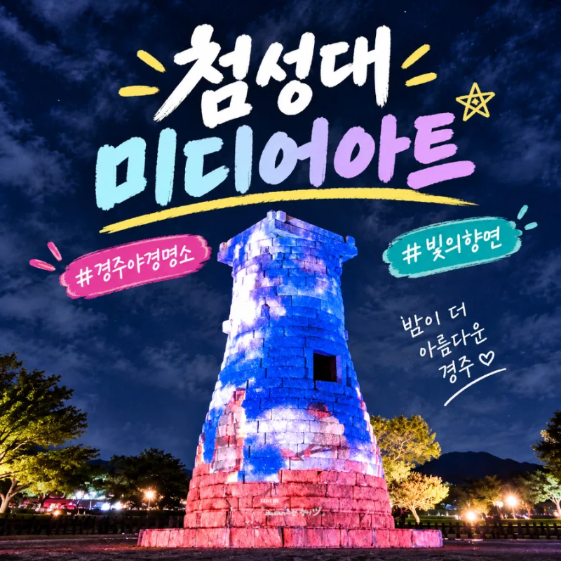 경주 첨성대 미디어아트, 대릉원 갔다가 8시에 넘어오세요