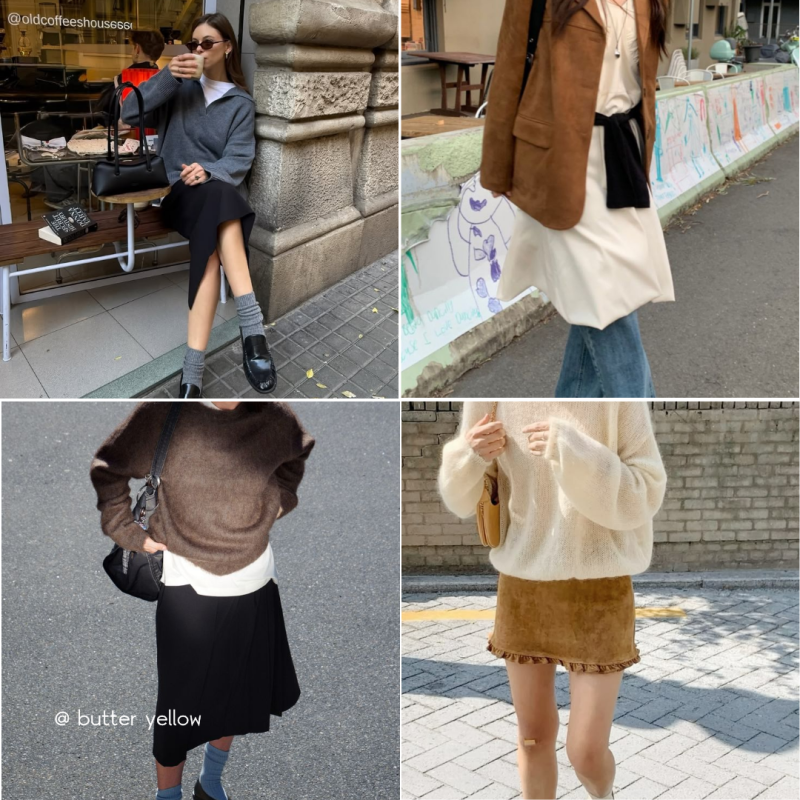 초가을 날씨엔 역시 이거지! 핀터레스트 감성 니트웨어 데일리룩