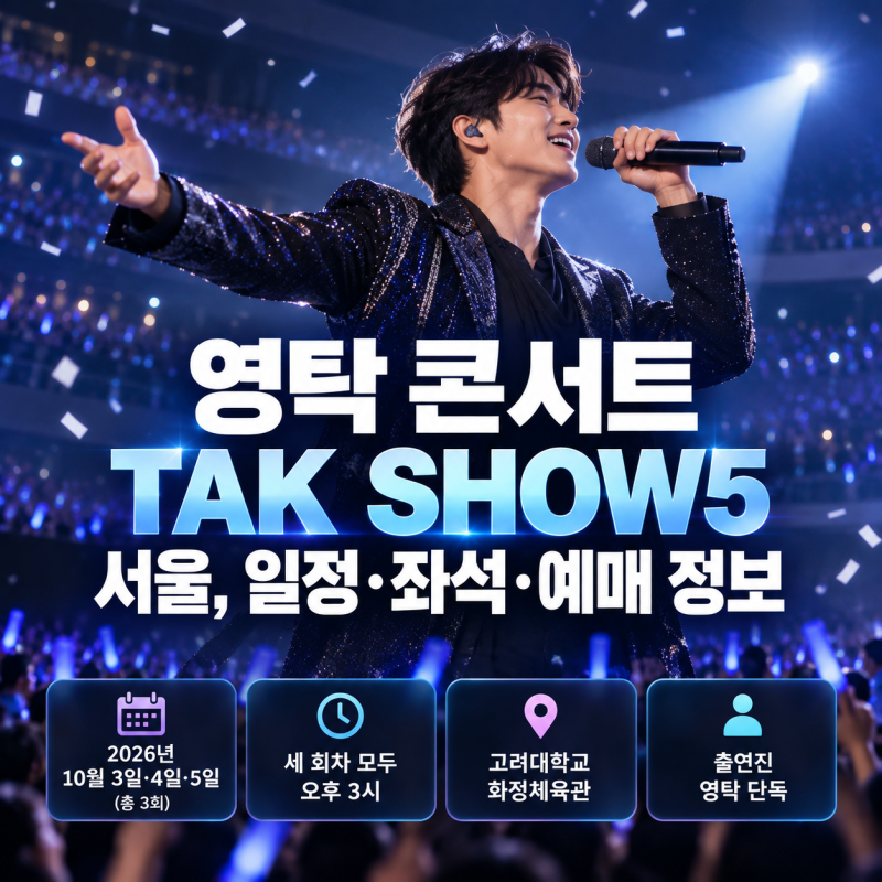 영탁 콘서트 TAK SHOW5 서울, 일정·좌석·예매 정보