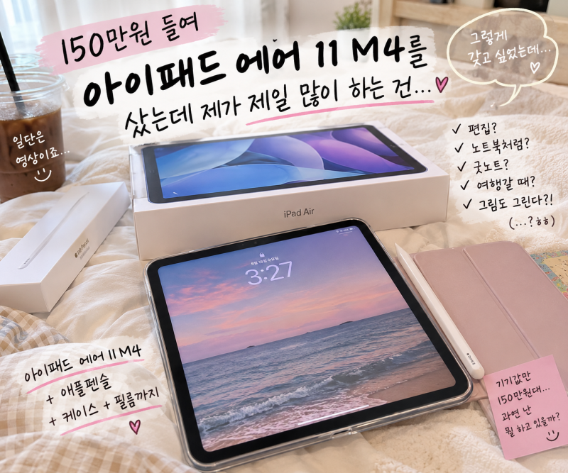 150만원 들여 아이패드 에어 11 M4를 샀는데 제가 제일 많이 하는 건…