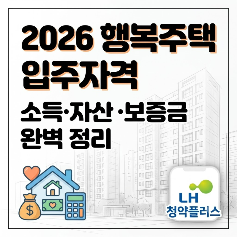 행복주택 입주자격 신청 기간 | 2026년 상시 접수, 내 보증금 계산은?