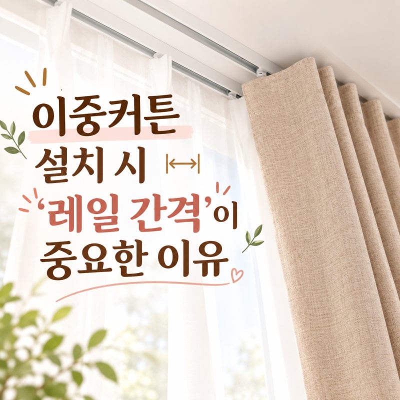 따스한커튼 이중커튼 설치 시 '레일 간격'이 중요한 이유와 완벽 팁