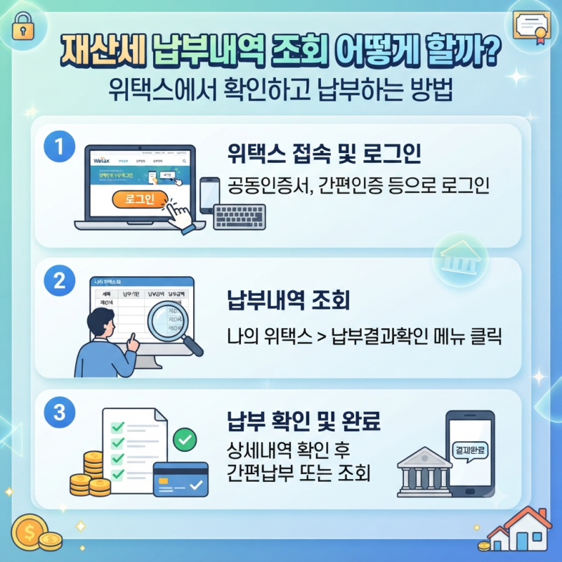 재산세 납부내역 조회 어떻게 할까? 위택스에서 확인하고 납부하는 방법