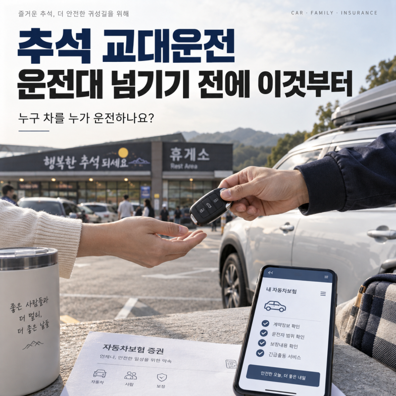 추석에 가족이 내 차 운전한다면? 단기운전자 특약·원데이보험 뭐가 다를까