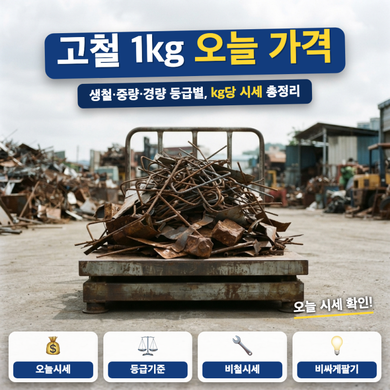 오늘 고철 시세 1kg 얼마일까? (+ 등급별 단가, 고물상 매입가 차이)
