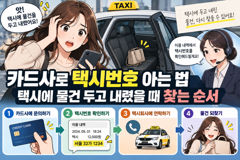 [2026 최신] 택시 분실물 찾는 5가지 순서와 카드사 택시번호 확인법?
