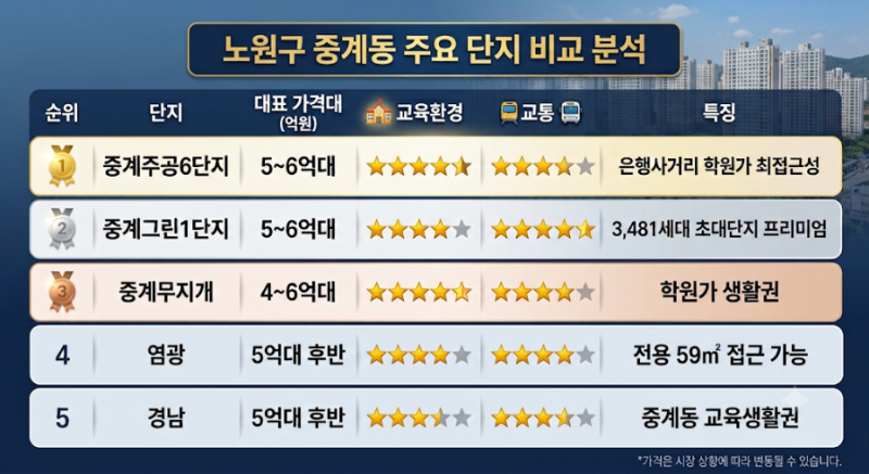 서울 노원구 6억 이하 아파트 추천｜생애최초 보금자리론과 자녀 교육까지 고려한 실거주 TOP....