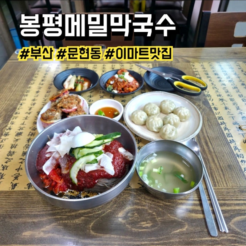 부산 문현동 이마트 맛집 봉평메밀막국수 회막국수, 오징어순대, 감자만두 후기, 메뉴, 주차