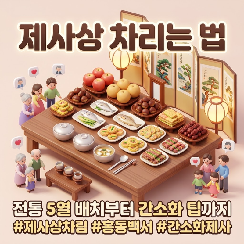 제사상 차리는 법과 현대식 간소화 차림 (필수 음식만 깔끔하게)