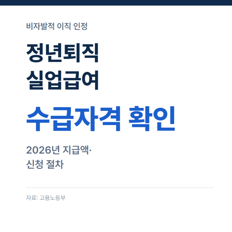 정년퇴직 실업급여, 자발적 퇴사 아닌 경우 수급자격 확인