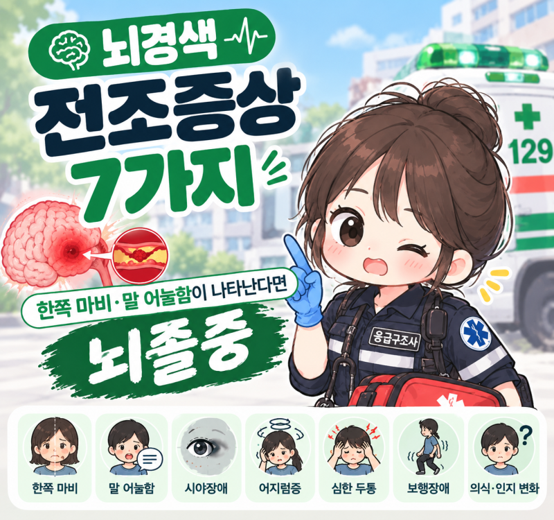 뇌경색 전조증상 7가지ㅣ뇌종중 중풍 뇌경색 차이, 말 어눌하고 한쪽마비