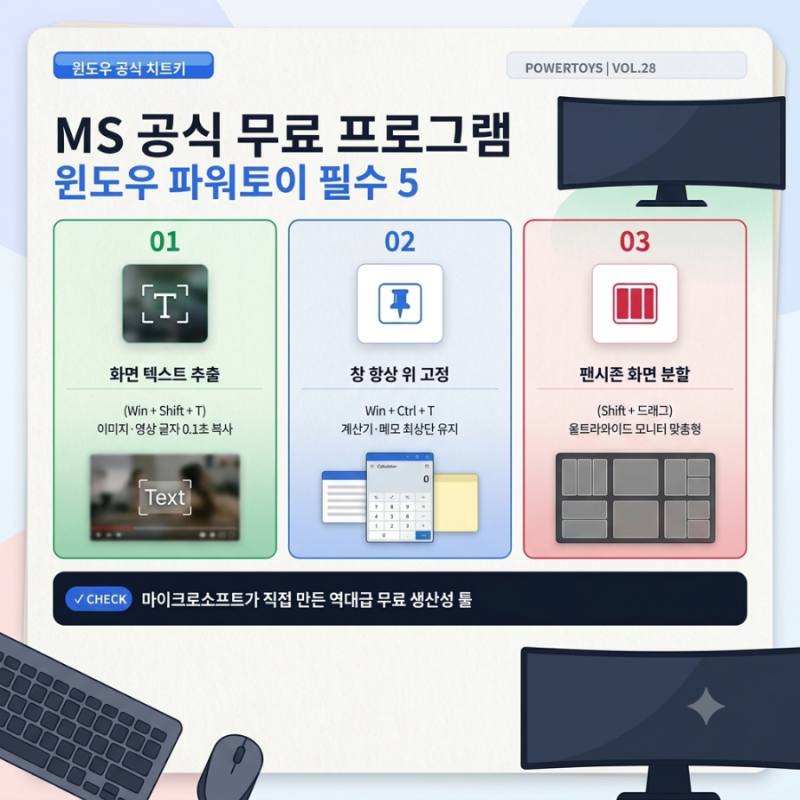 [윈도우 공식 치트키] MS가 비밀리에 만든 무료 프로그램: 윈도우 끝판왕 생산성 도구 파워토....