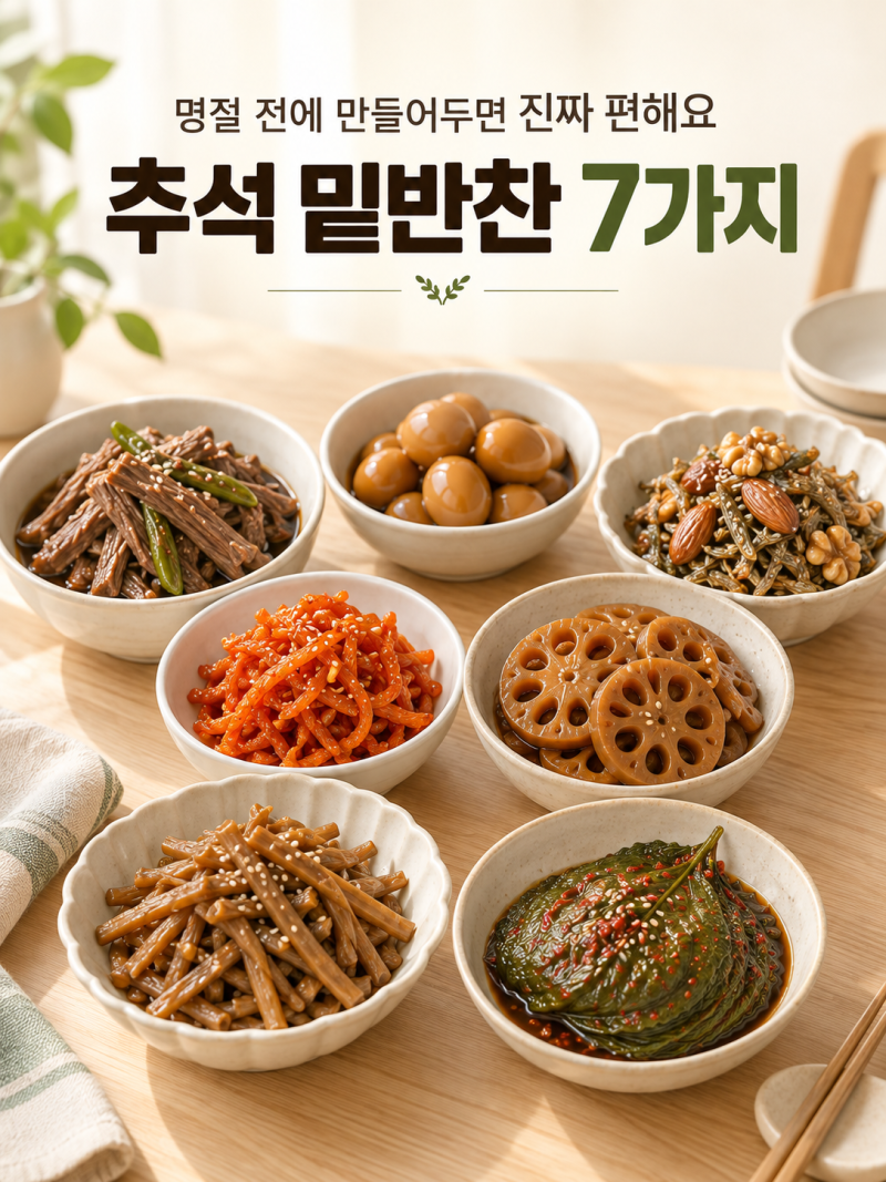 추석 밑반찬 7가지｜명절 전에 미리 만들어두는 반찬과 냉장 보관법