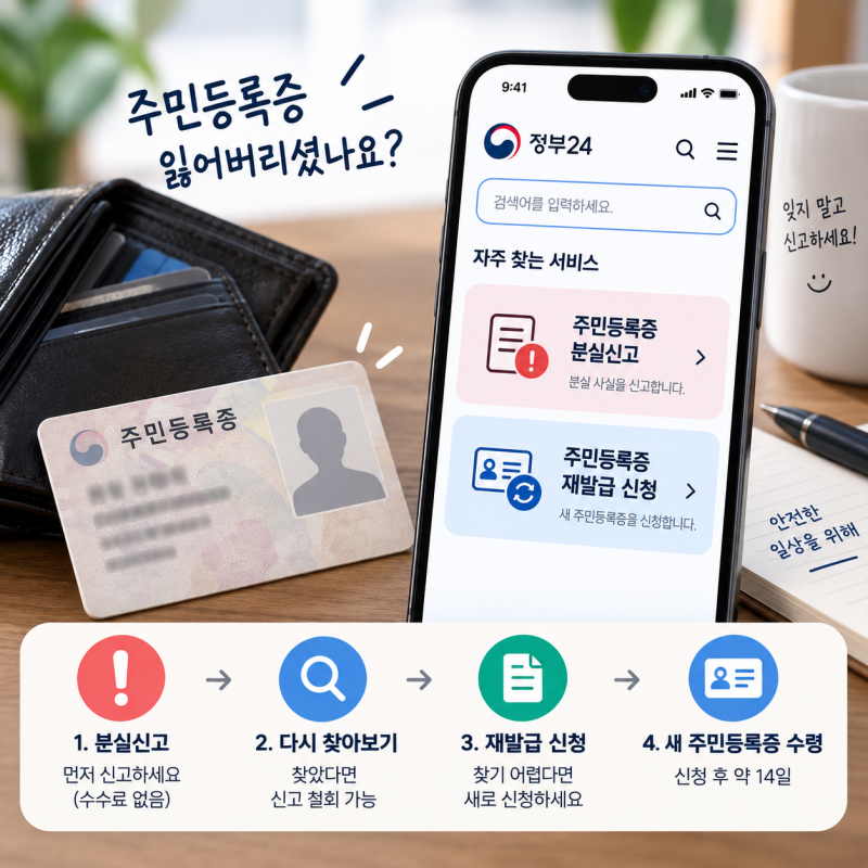 주민등록증 잃어버렸을 때 분실신고·재발급 방법 총정리