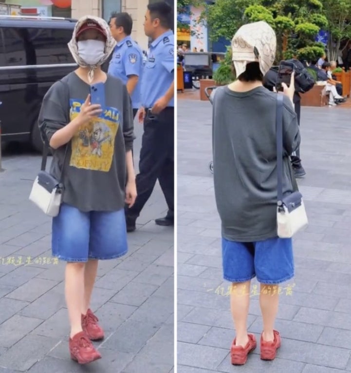 “얼굴 꽁꽁 가렸는데 다 알아봤다” 아이유, 중국 상하이 거리 깜짝 등장