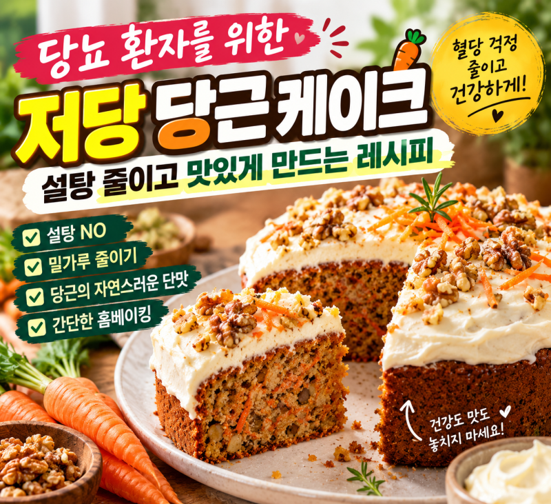 당뇨 환자를 위한 저당 당근 케이크 [설탕 줄이고 맛있게 만드는 레시피]