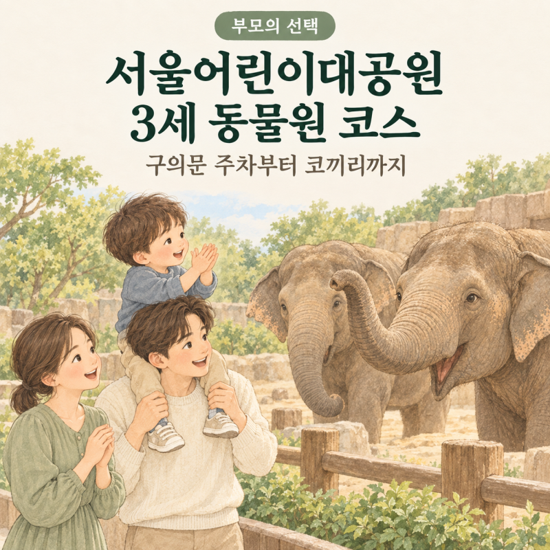 서울어린이대공원 동물원 3세 아이와 구의문 주차부터 코끼리 관람까지