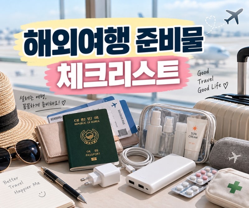 해외여행 준비물 체크리스트 -출국 전 꼭 챙겨야할 것 총정리