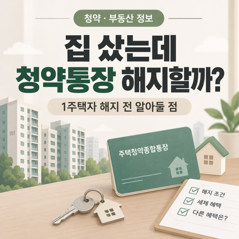 집 샀는데 청약통장 해지할까? 1주택자 해지 전 알아둘 점과 청약담보대출