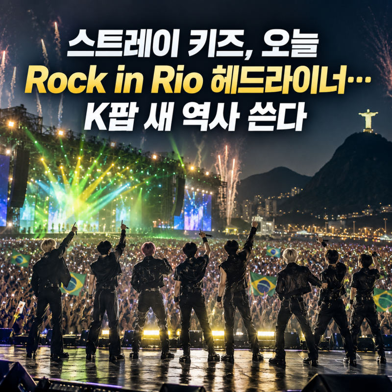 스트레이 키즈, 오늘 Rock in Rio 헤드라이너…K팝이 리우 메인 무대에 선다