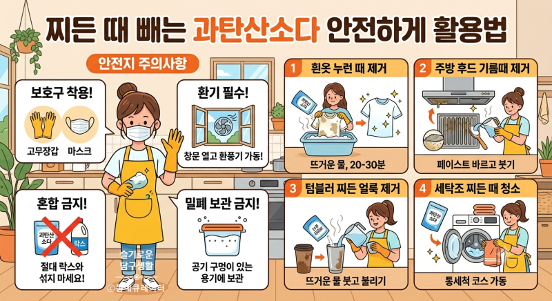 찌든 때 빼주는 과탄산소다 안전하게 활용하는 방법
