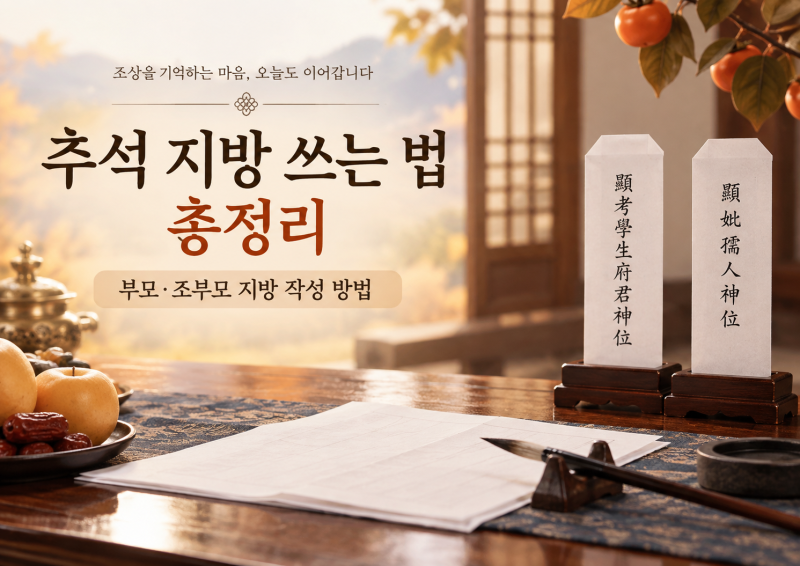 추석 지방 쓰는 법 총정리! 부모·조부모 지방 작성 방법