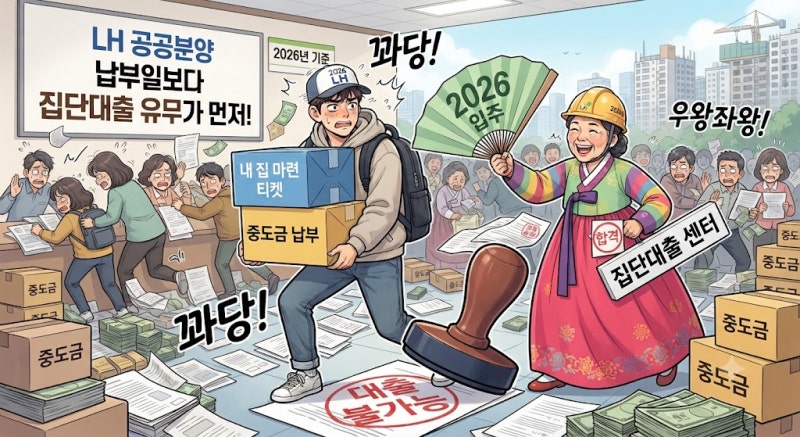 LH 공공분양 중도금 언제 내나요? 2026년엔 납부일보다 집단대출 유무가 먼저입니다