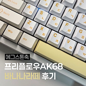 도각도각 키보드 프리플로우 아콘 AK68 듀얼다이얼 바나나라떼 에그스톤축 내돈내산 후기