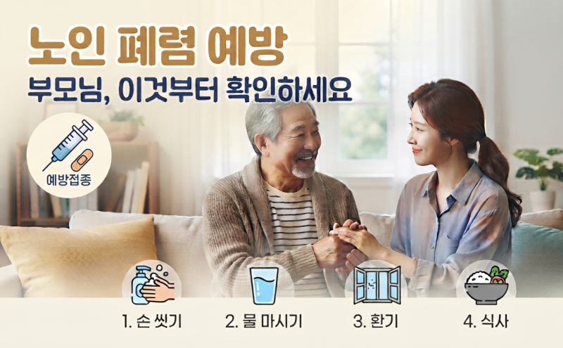 노인 폐렴 예방, 부모님 겨울철 호흡기 건강을 위해 꼭 확인하세요