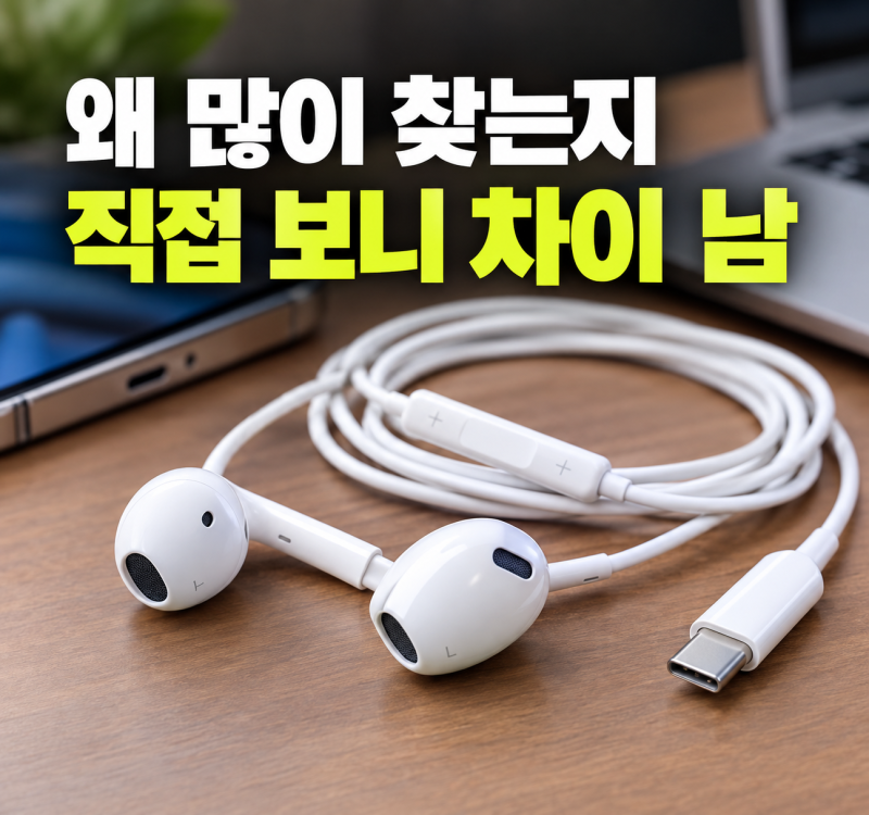 무선 대신 애플 이어팟 유선 이어폰 화이트 C타입 다시 쓰는 이유